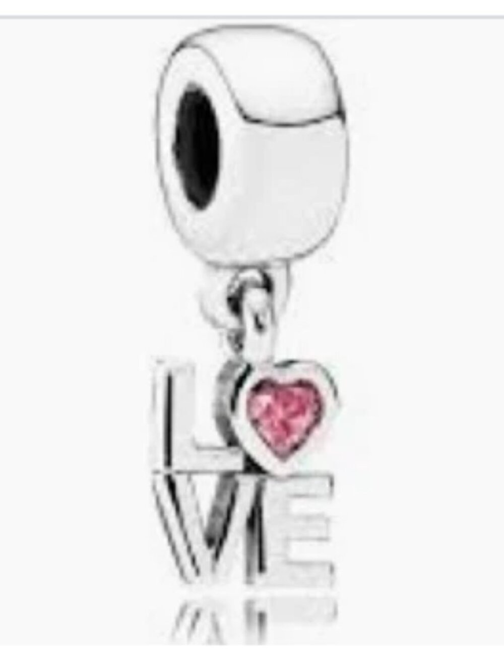 Authentic PANDORA LOVE Dangle Charm 791253CZS Retired Pink CZ